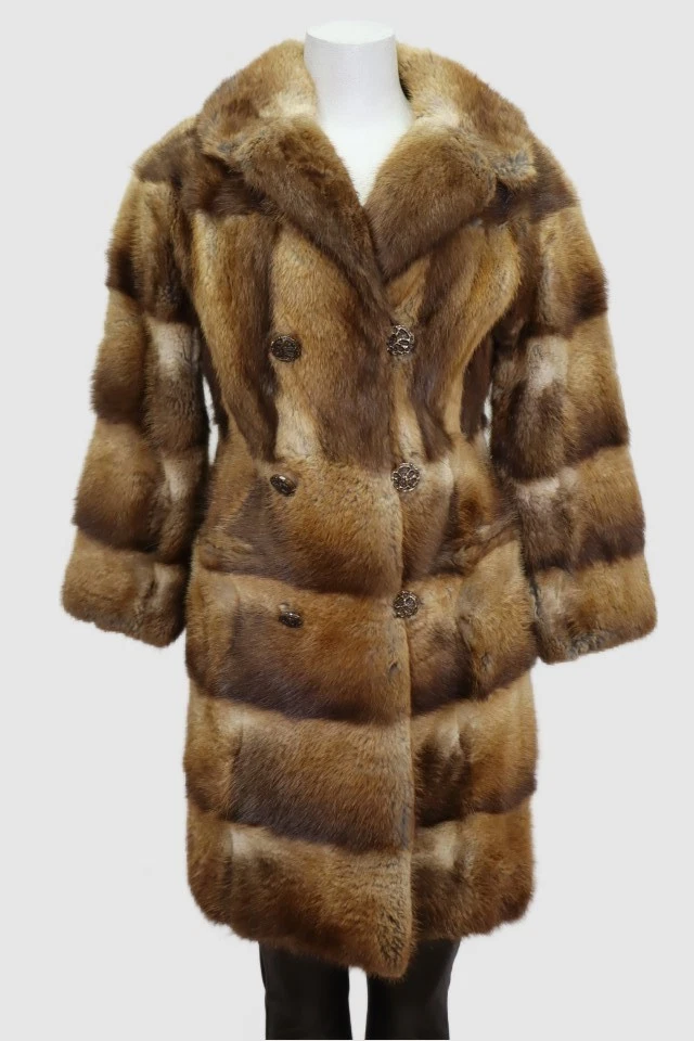 Women's Sz 2/4 XS Muskrat Fur Coat Jacket MINT Woman