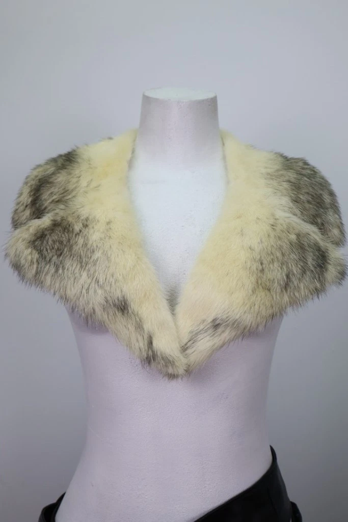 Black Cross Mink Fur Collar Coat Raincoat Detachable Women's Men's Unisex