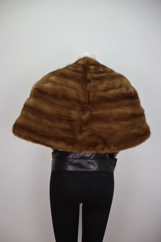 Women's Mink Fur Stole Cape Wrap Shawl MINT+ WEDDING XL - Image 3