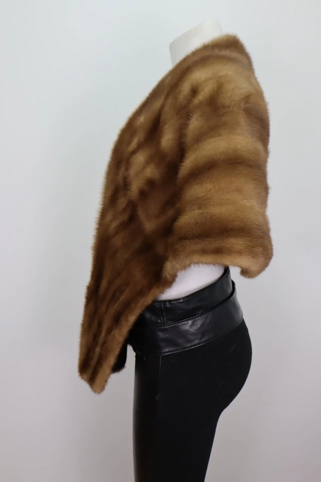 Women's Mink Fur Stole Cape Wrap Shawl MINT+ WEDDING XL - Image 2