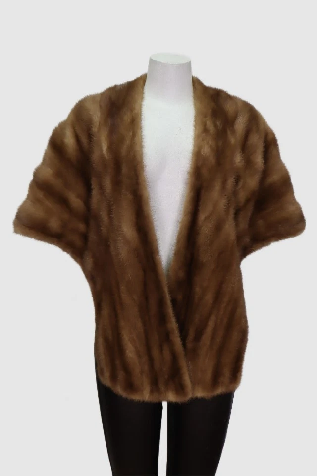 Women's Mink Fur Stole Cape Wrap Shawl MINT+ WEDDING XL