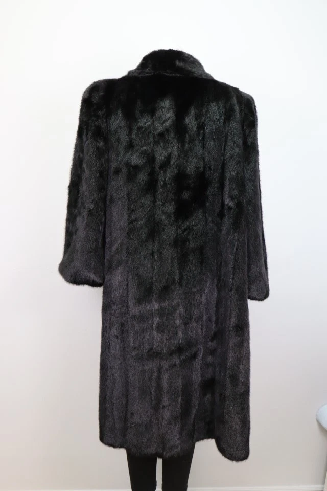 Women's Sz 8 Dark Ranch Black Mink Fur Coat Jacket MINT+ Woman - Image 3