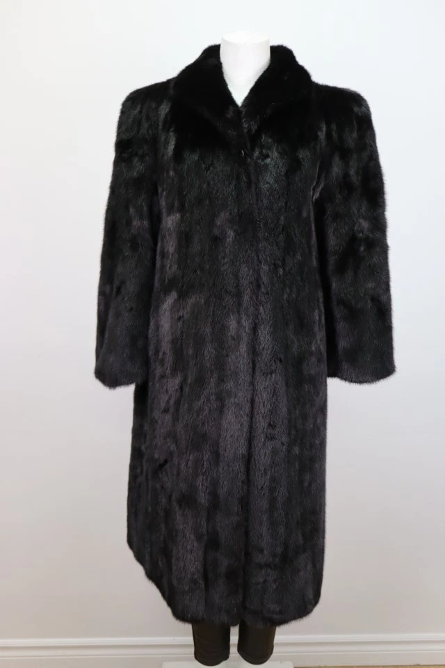 Women's Sz 8 Dark Ranch Black Mink Fur Coat Jacket MINT+ Woman - Image 5