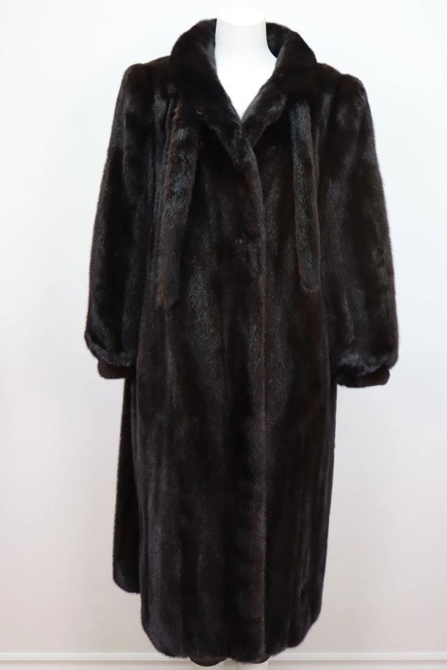 Women's Sz 10 Canadian Dark Ranch Mink Fur Coat MINT+ Woman - Image 2