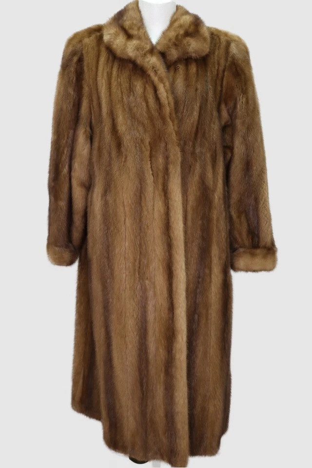 Women's Sz 10 Dark Pastel Mink Fur Coat Jacket MINT+ Woman