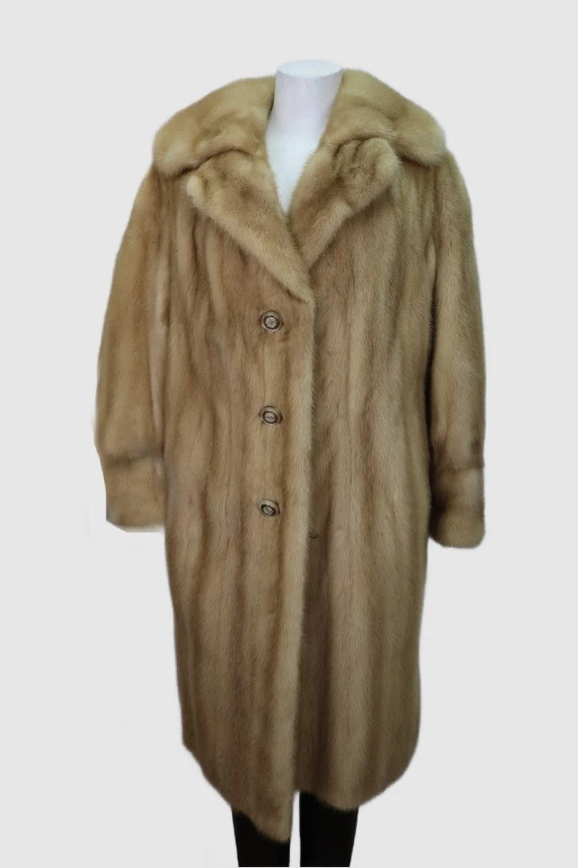 Women's Sz 10 Pastel Mink Fur Jacket Coat MINT+