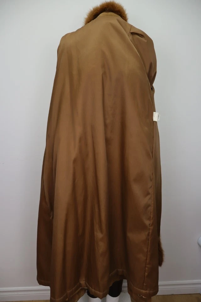 Women's Sz 12 Brown Suede Coat with Fox Fur Superb - Image 5