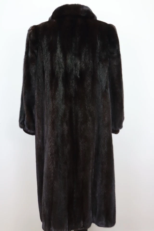 Women's Sz 10 Canadian Dark Ranch Mink Fur Coat MINT+ Woman - Image 5
