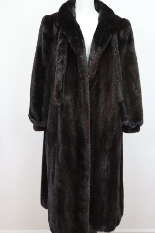 Women's Sz 10 Canadian Dark Ranch Mink Fur Coat MINT+ Woman - Image 3