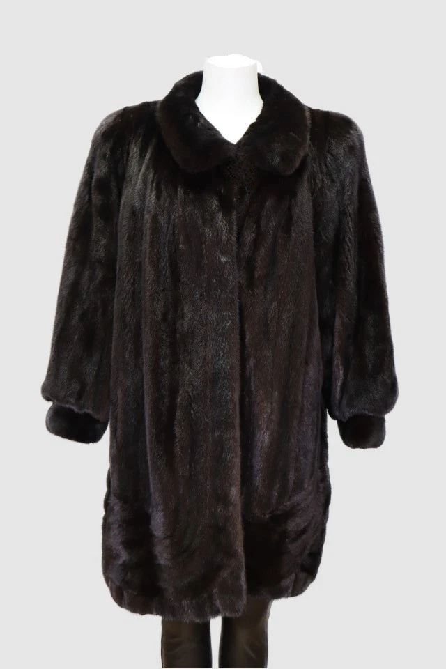 Women's Sz 14 Mink Fur Coat Jacket Stroller EXCELLENT Woman
