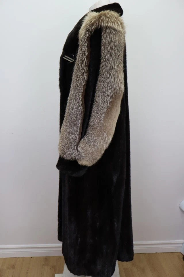 Women's Sz 8 Dark Ranch Mink Fox Fur Coat Jacket MINT+ Woman - Image 4