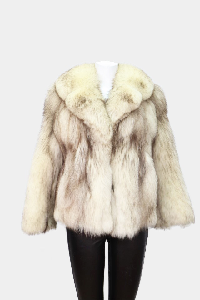 Women's Sz 4 Norwegian Fox Fur Coat Jacket MINT