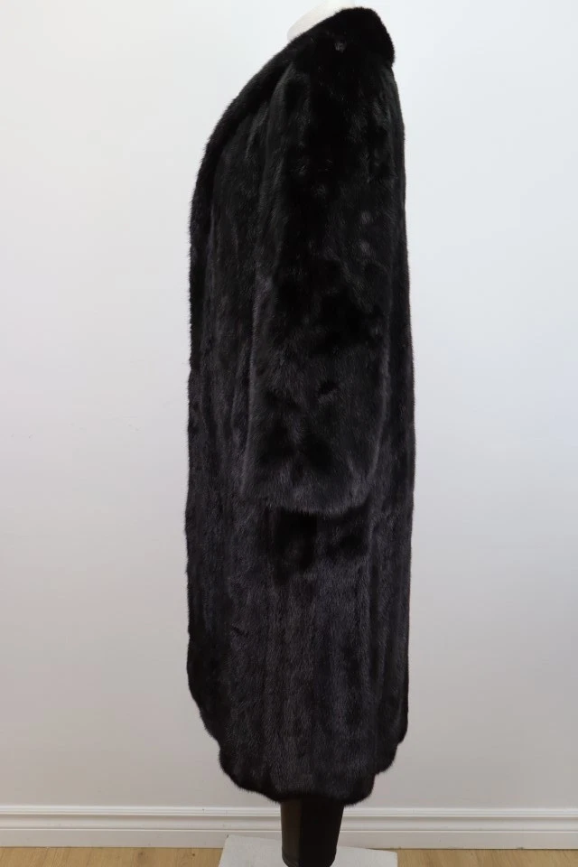 Women's Sz 8 Dark Ranch Black Mink Fur Coat Jacket MINT+ Woman - Image 4