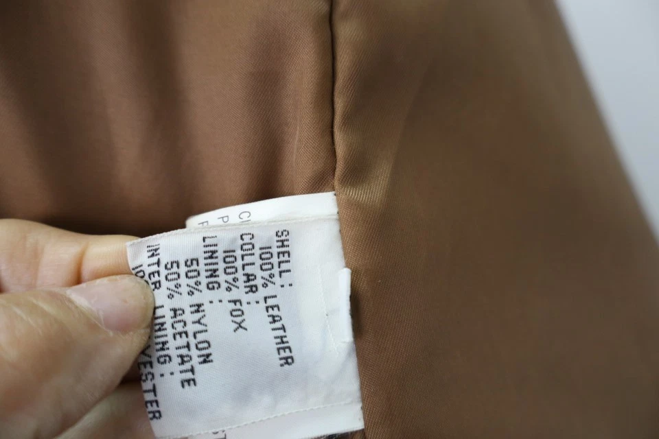 Women's Sz 12 Brown Suede Coat with Fox Fur Superb - Image 4