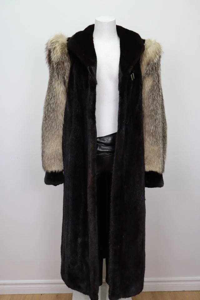 Women's Sz 8 Dark Ranch Mink Fox Fur Coat Jacket MINT+ Woman - Image 3