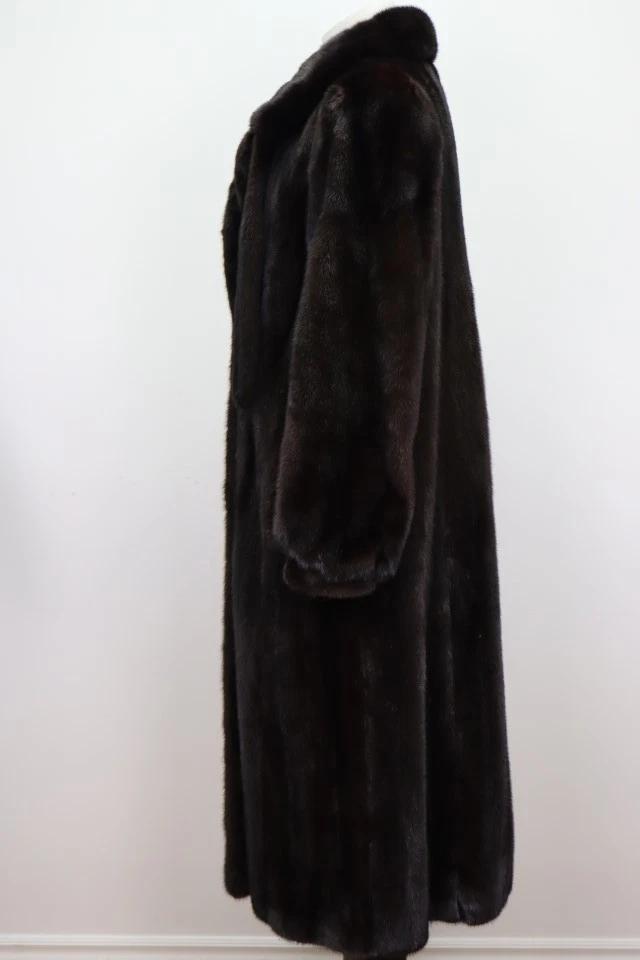 Women's Sz 10 Canadian Dark Ranch Mink Fur Coat MINT+ Woman - Image 4