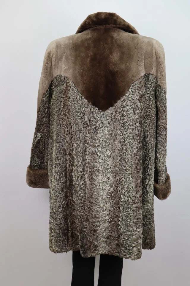 Women's Sz 12 Brown Persian Lamb Fur with Sheared Beaver Fur SUPERB Woman - Image 4