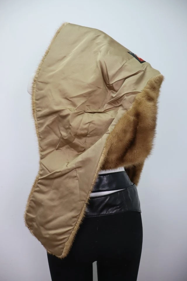 Women's Sz M Mink Fur Stole Wrap Cape Wedding Mink MINT - Image 4