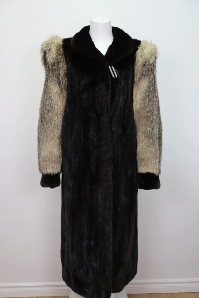 Women's Sz 8 Dark Ranch Mink Fox Fur Coat Jacket MINT+ Woman - Image 2