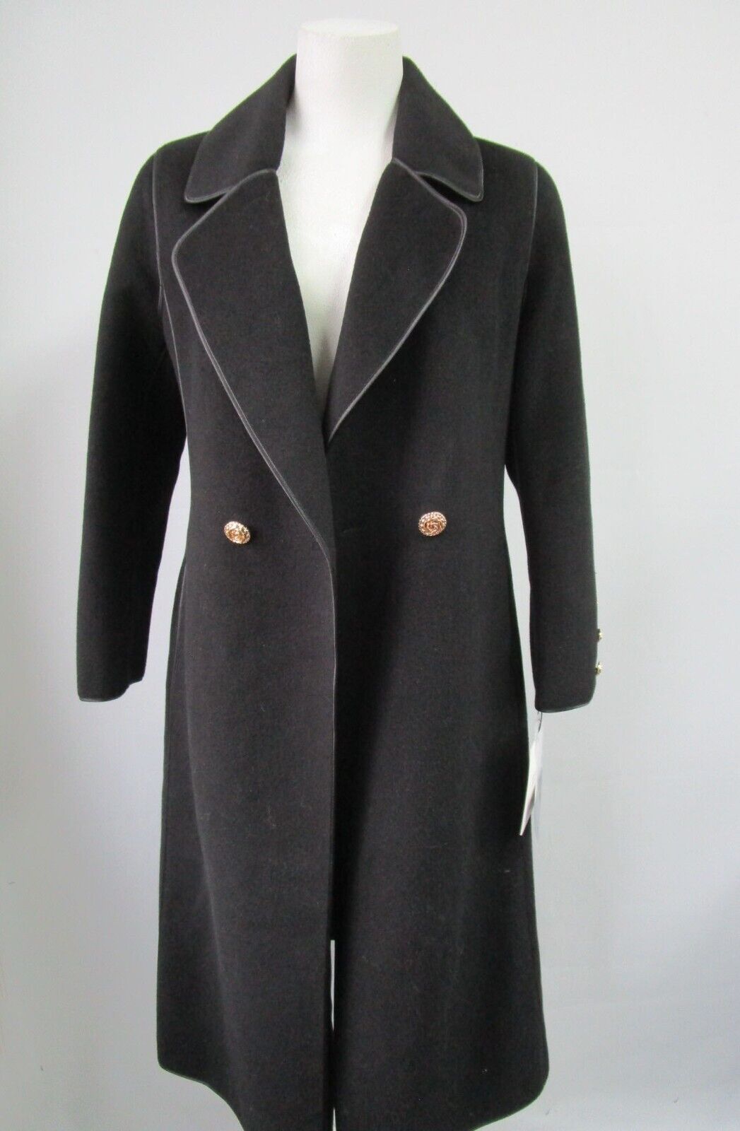 Women's Brand New Black 100% Wool Coat Size 6 - Image 3