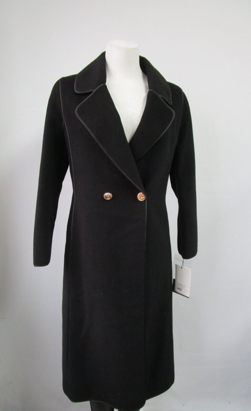 Women's Brand New Black 100% Wool Coat Size 6 - Image 2