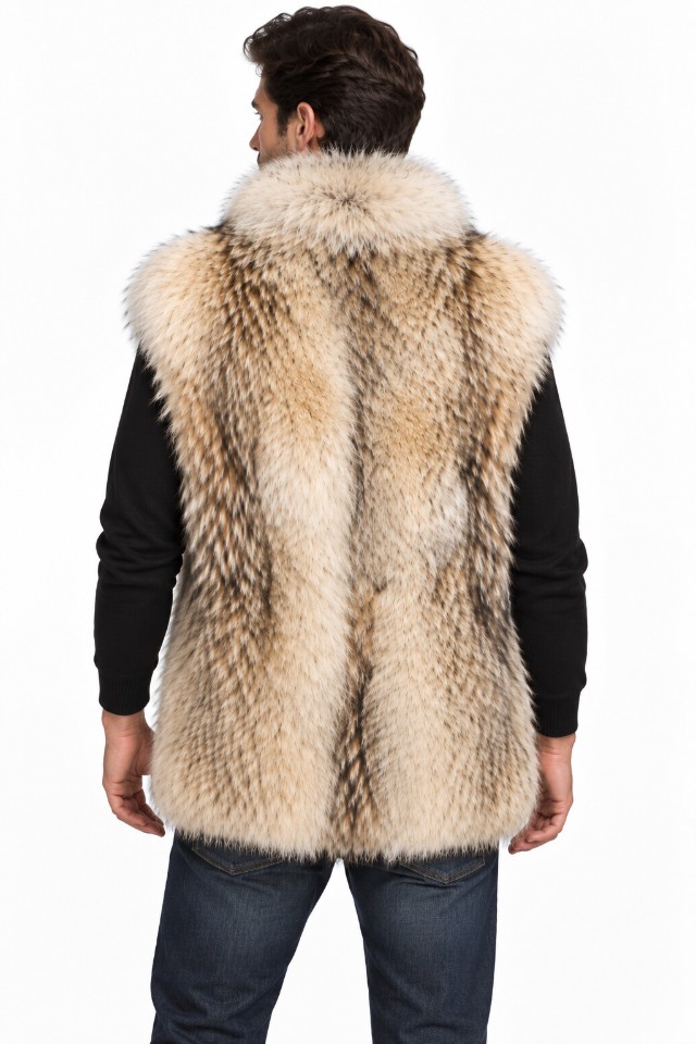 Men's New Coyote Fur Vest - Image 3