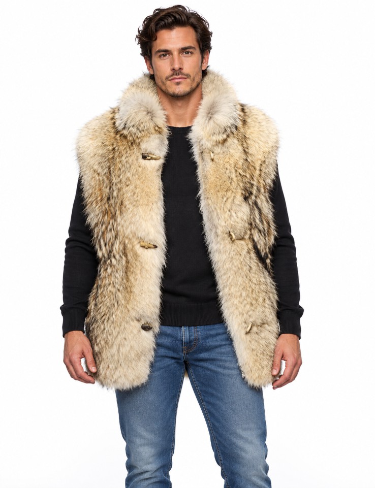 Men's New Coyote Fur Vest